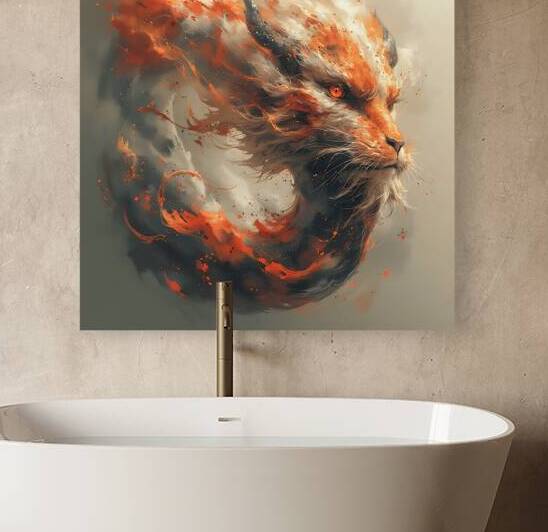 Infernal Feline in Flame and Smoke by Lingua Bridge