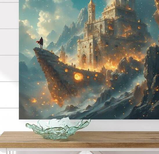 Crimson Cloak Before the Golden Spires by Lingua Bridge