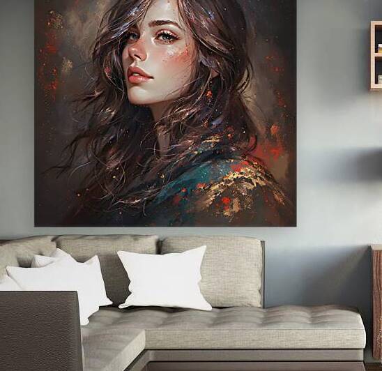 Radiant Woman in Fiery Flow by Lingua Bridge