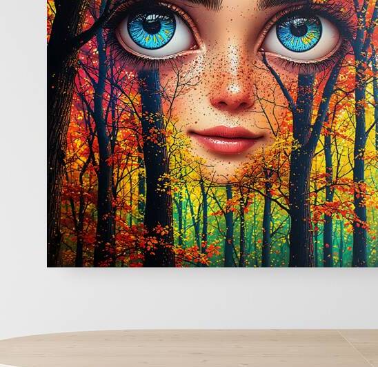 Freckled Gaze Through Autumn Branches by Lingua Bridge