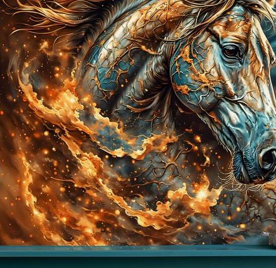 Celestial Steed: Fire Veins Unleashed by Lingua Bridge