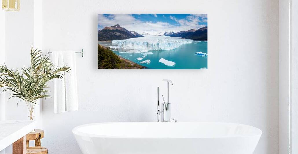 Glacier Perito Moreno panoramic view of ice and mountains in argentina. Los Glaciares National Park by Ad Gr