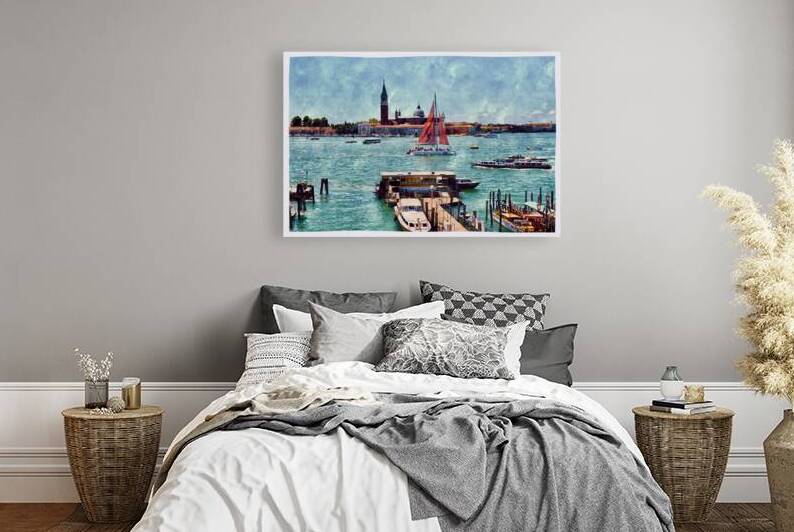 View of San Giorgio Maggiore  Across the Grand Canal  in Venice by A K Mits Imagery