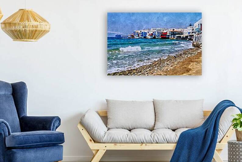  Shore of Little Venice in Mykonos  by A K Mits Imagery
