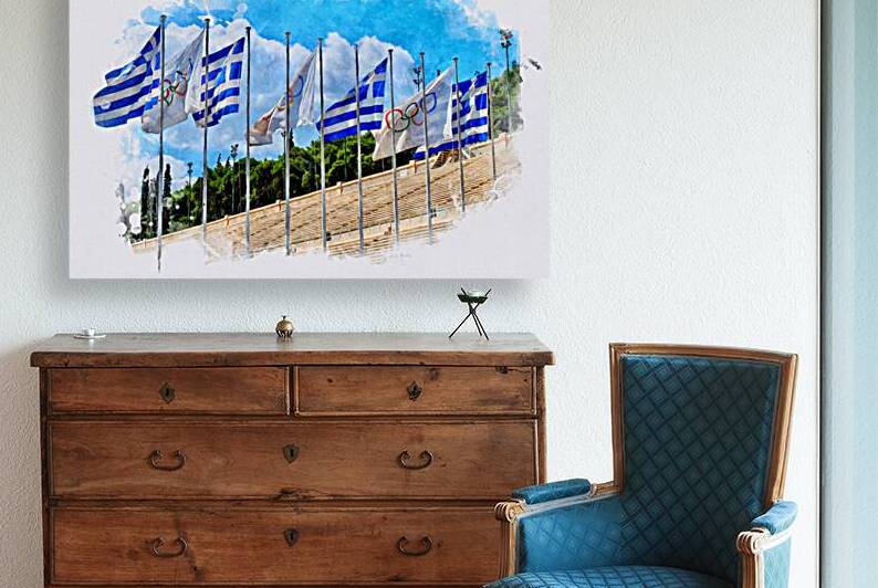 Greek and Olympic Flags by A K Mits Imagery