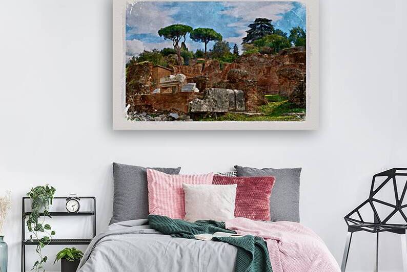Nature and Ancient Roman Ruins at the Forum in Rome  by A K Mits Imagery