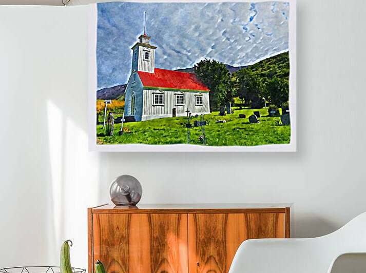 Laufas Church in Northern Iceland by A K Mits Imagery