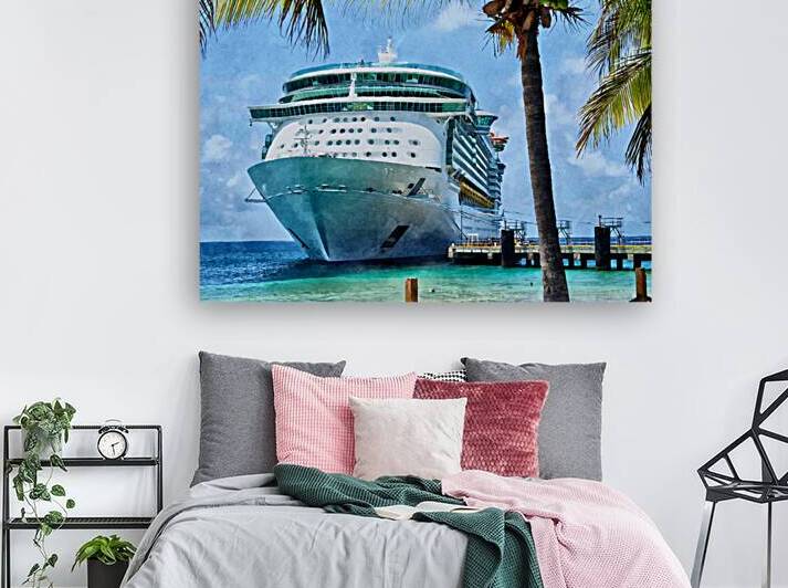 Cruise Ship Docked at Grand Turk Island  by A K Mits Imagery