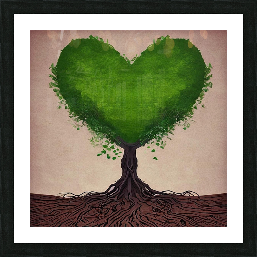 I Heart Tree Picture Frame print