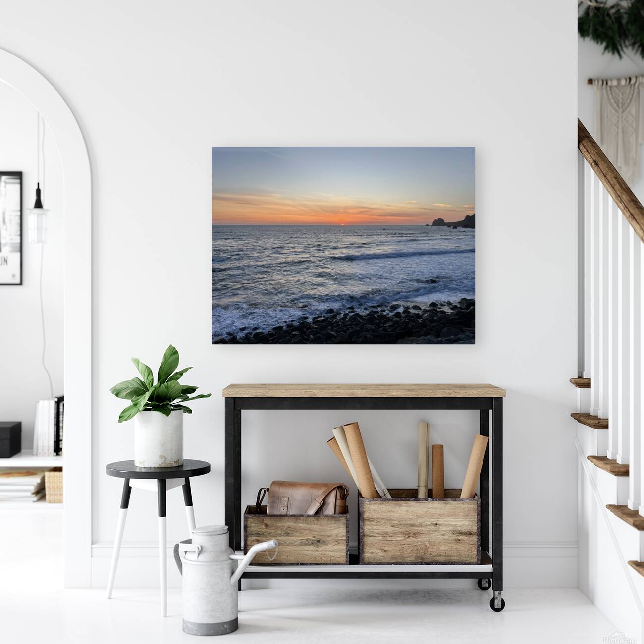 Coastal Beach Sunset Reproduction