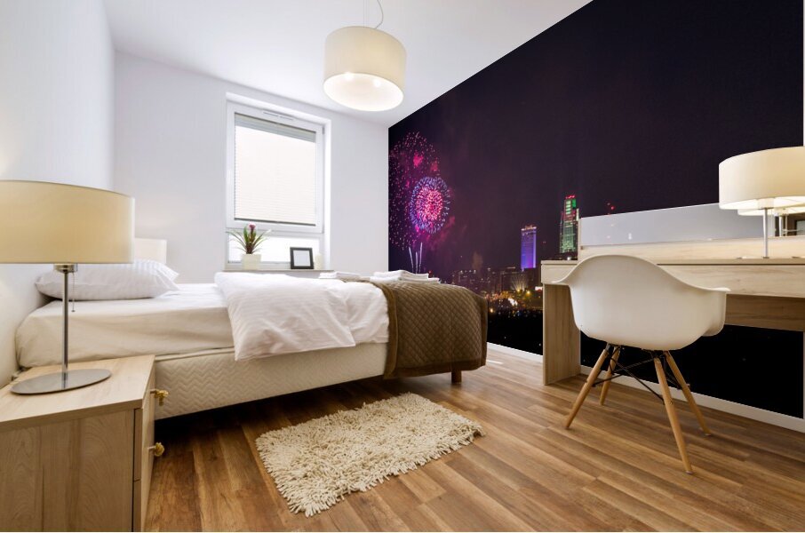 Skyline Fireworks  Mural print