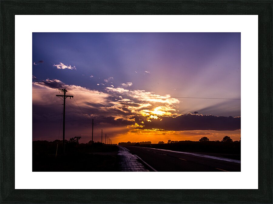 Highway Sunset Picture Frame print