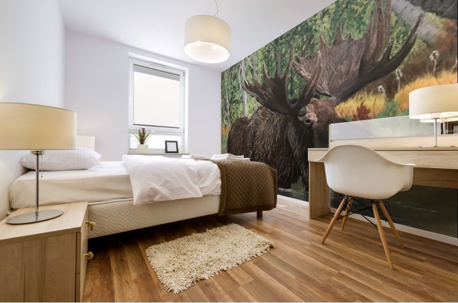 The marsh moose Mural print