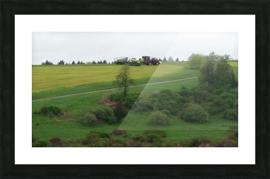 Tractor mowing Picture Frame print