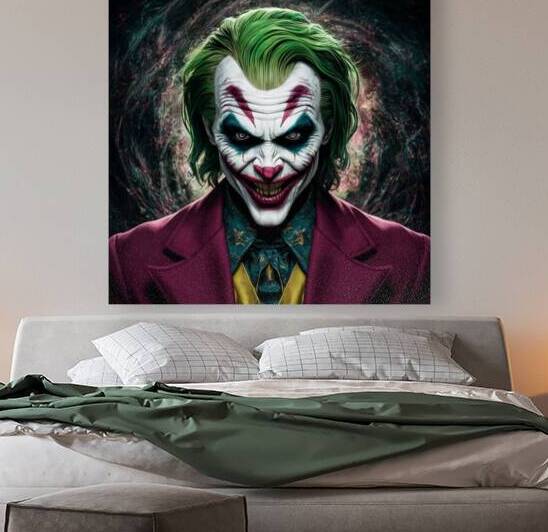 a striking and eerie portrait of the joker showca by Med