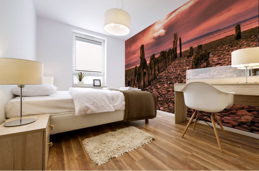 Red lined Mural print