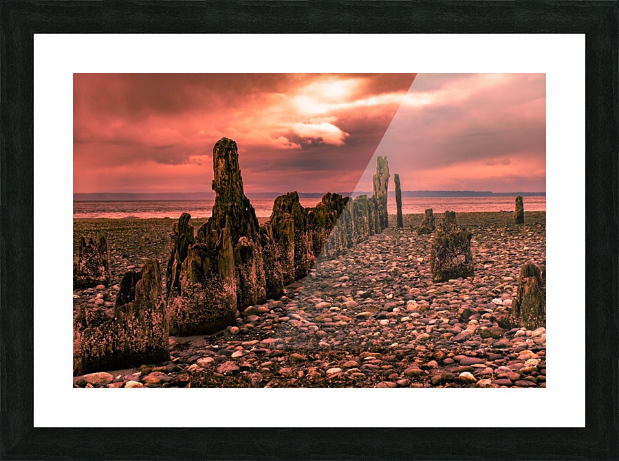 Red lined Picture Frame print