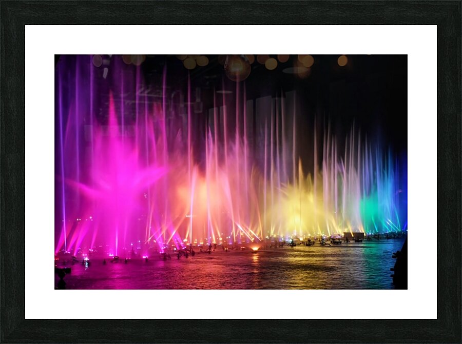 Rainbow Fountains Clashing  Picture Frame print