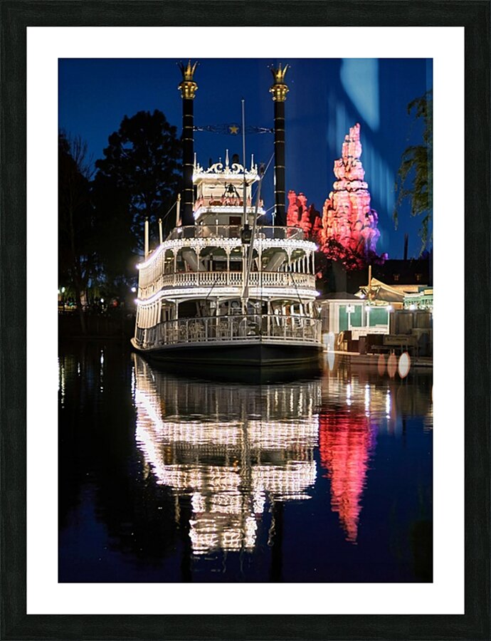 Riverboat Night Reflections Picture Frame print