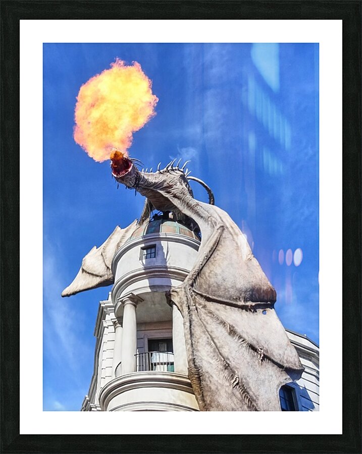 Firebreathing Dragon Picture Frame print