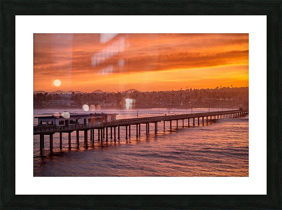 Ocean Beach Pier Golden Sunrise Picture Frame print