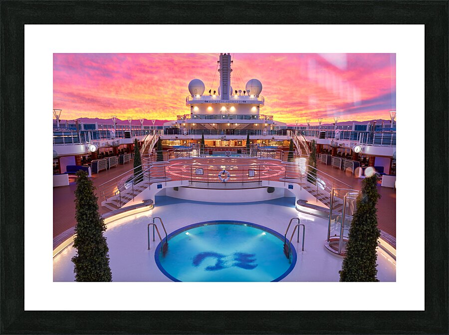Pink Pool Sunrise Picture Frame print