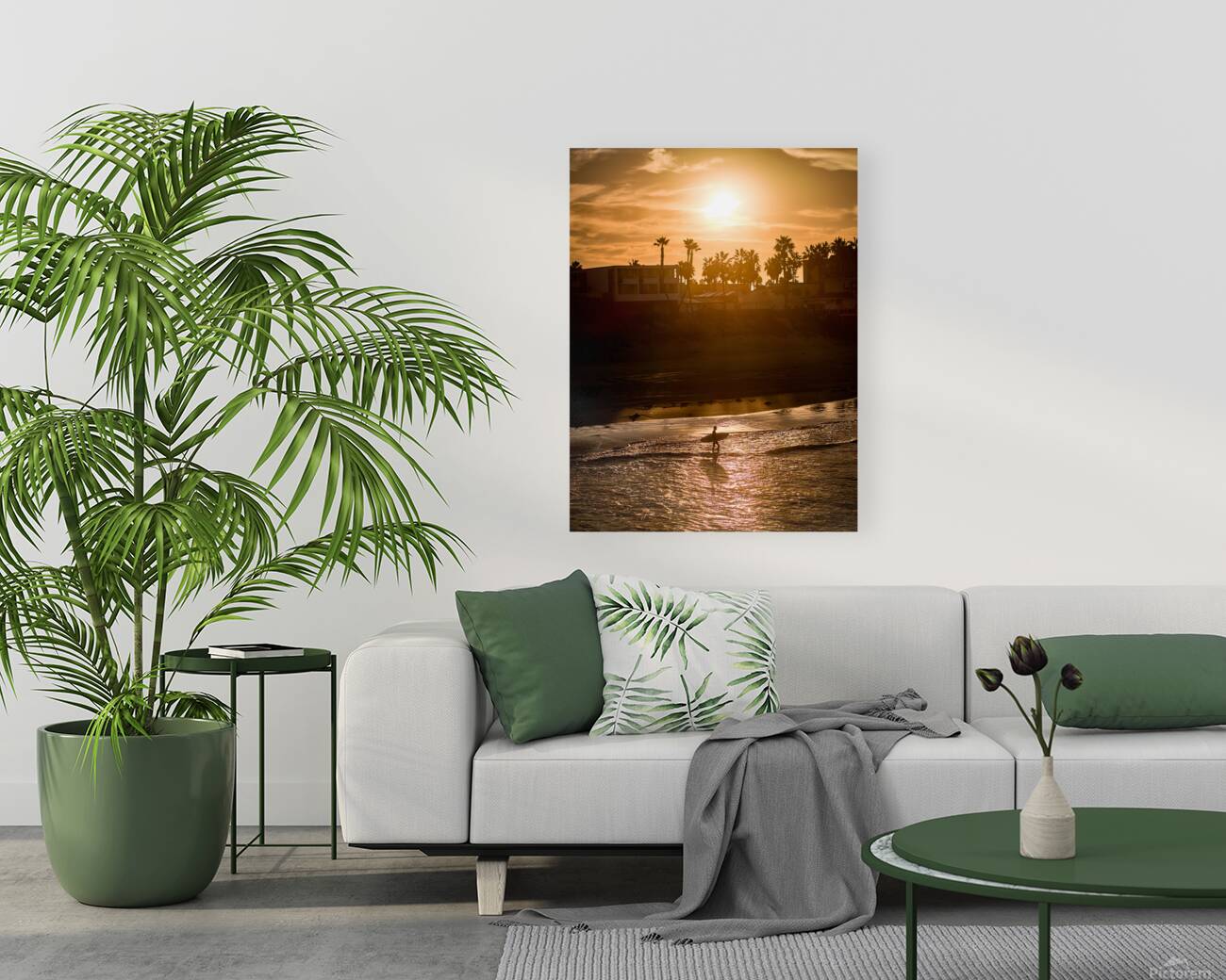 San Diego Surfer Sunrise Spotlight Vertical Reproduction