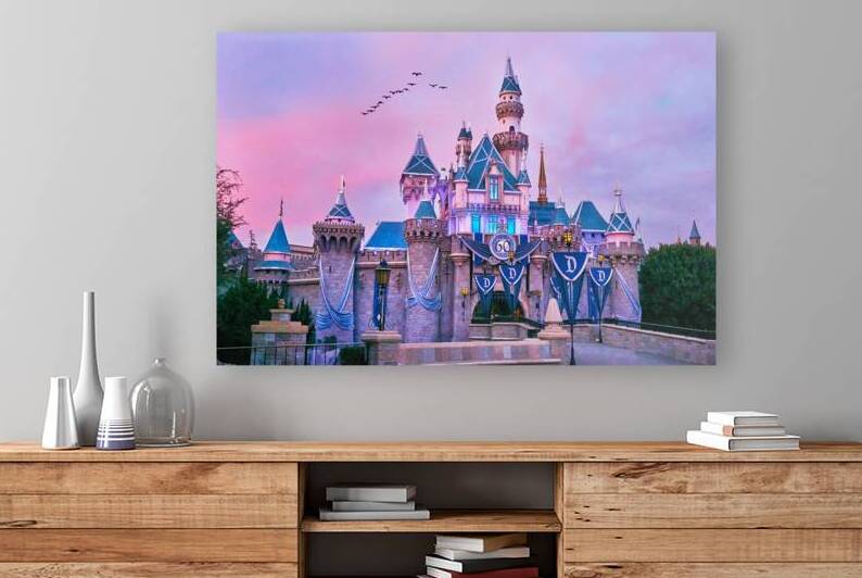 Sunset Birds over Castle Reproduction