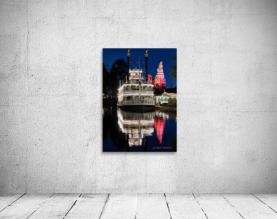Riverboat Night Reflections Wall Preview