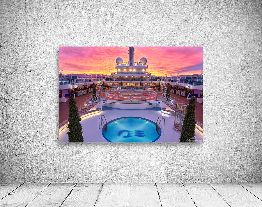 Pink Pool Sunrise Wall Preview