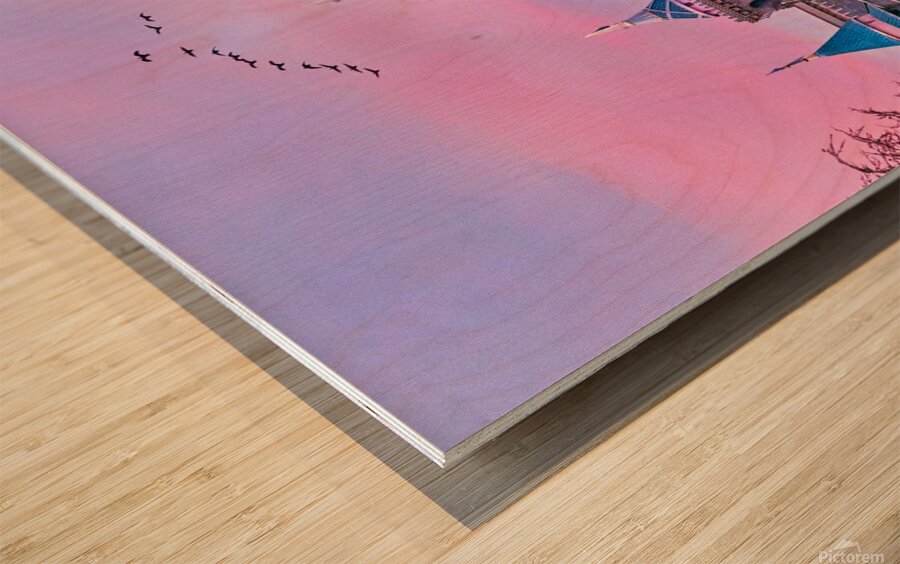 Sunset Birds over Castle Wood print