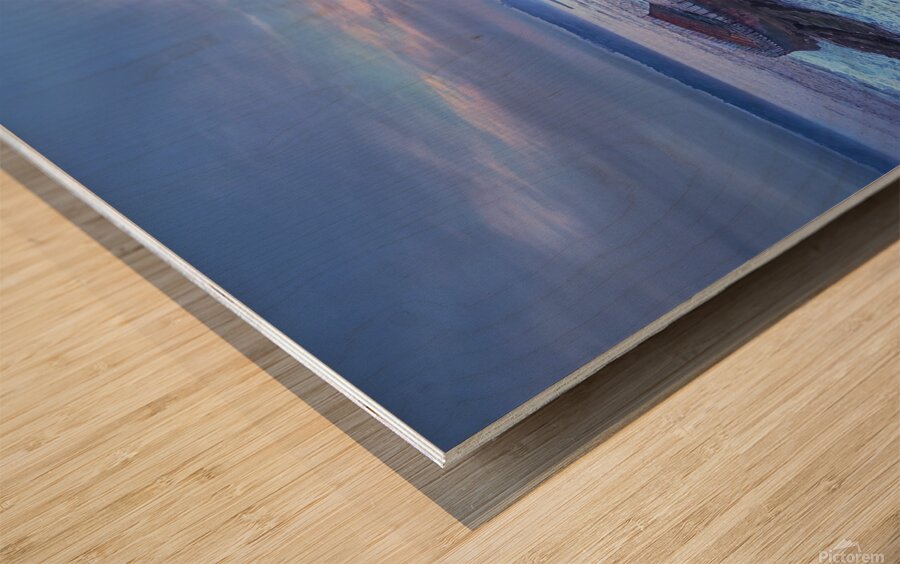 Blue La Jolla Cove Sunrise Wood print