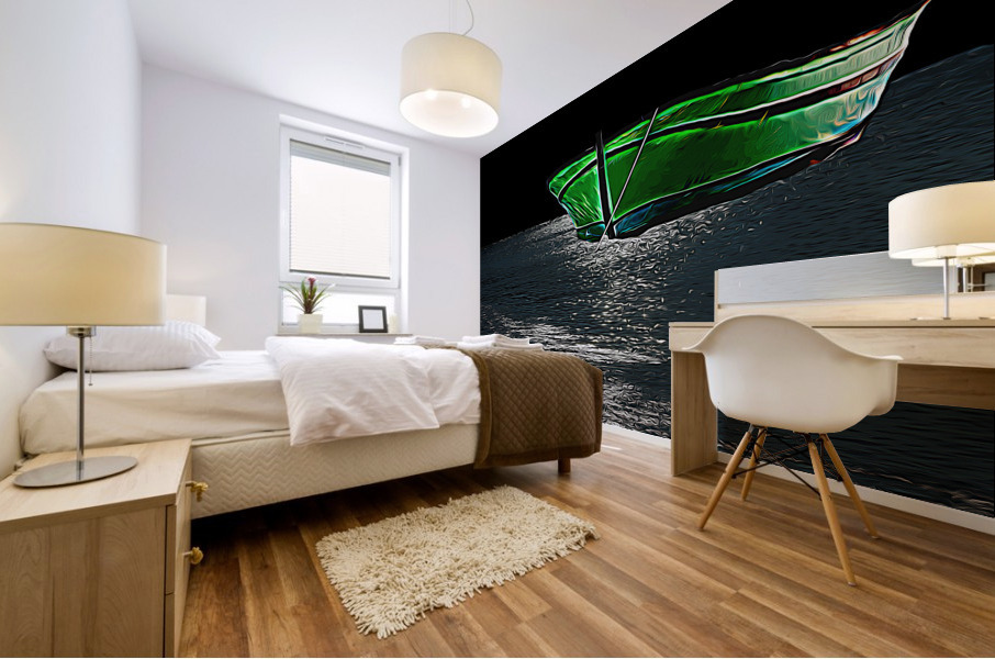 Lonely boat  Mural print