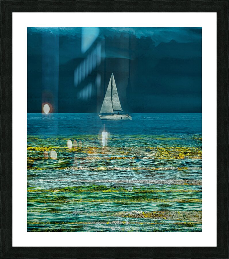 Blue Alone Picture Frame Printing