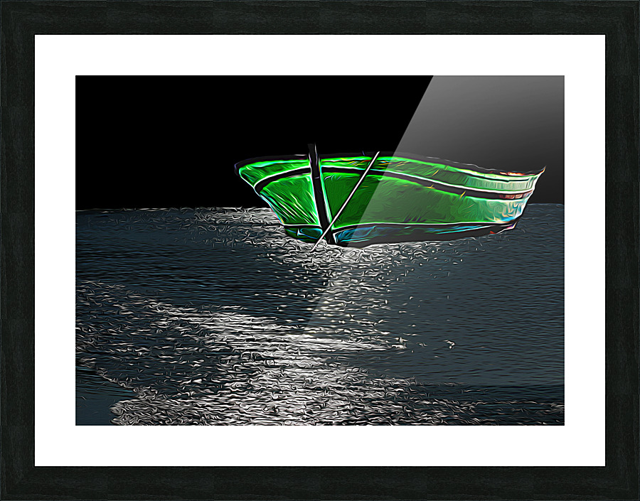 Lonely boat  Picture Frame print