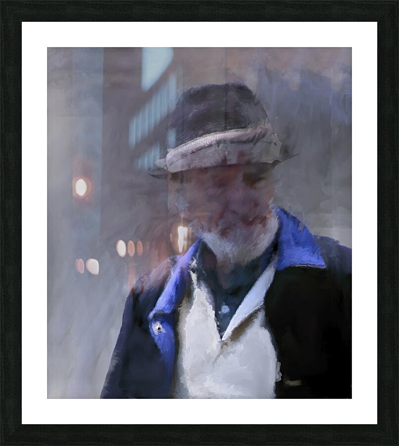 The Timeless Thinker in Blue Picture Frame print