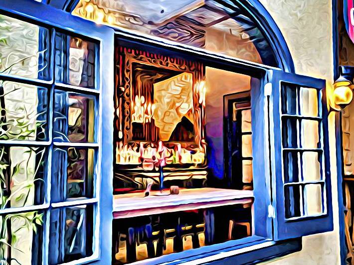 Twilight Repose at the Blue Window by Le Boulanger