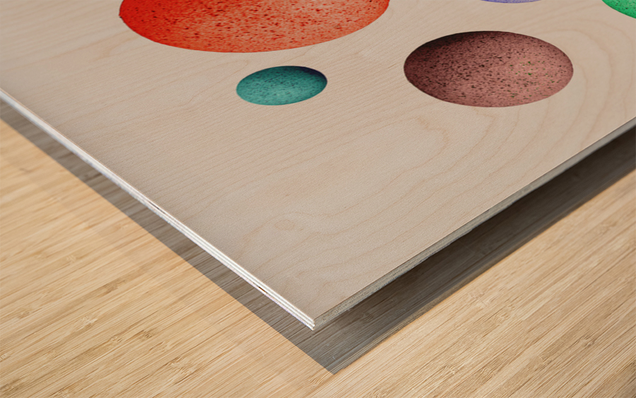 Colored Spheres Wood print