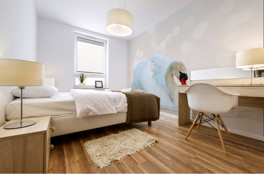 Beautiful swan Mural print