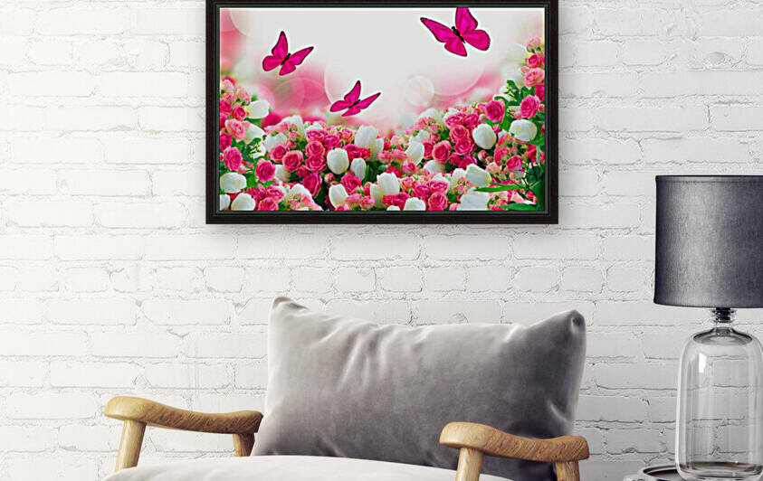 Beautiful butterfly and flowers  by Nature Art