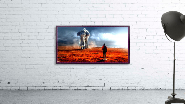 Fantasy elephant and man Wall Preview