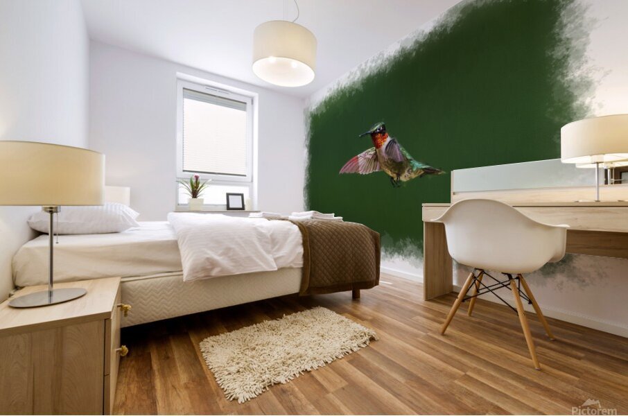 Hummingbird flying Mural print