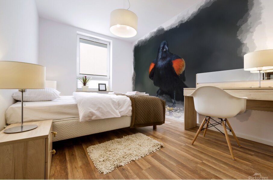 Red-winged Blackbird Mural print