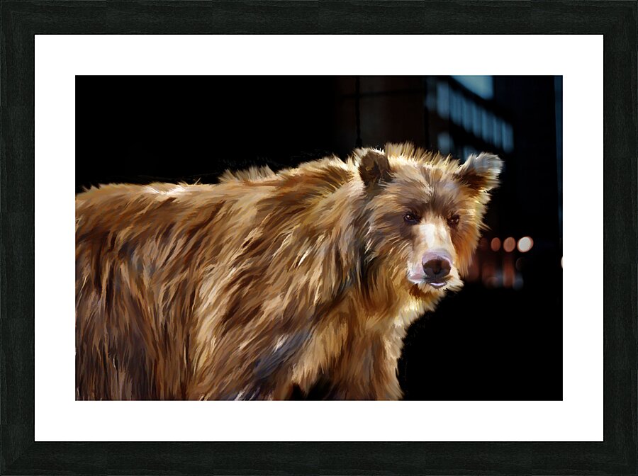 Portrait brown bear Picture Frame print