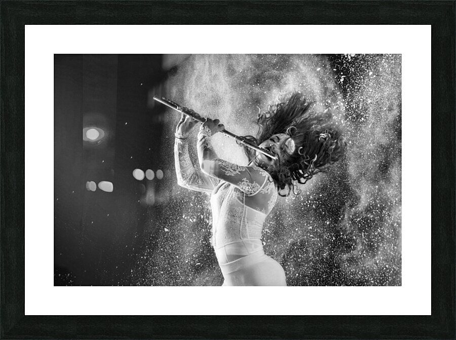 Photo shoot with Internationally acclaimed flutist and rock climber Nina Picture Frame print