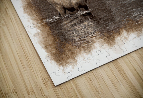 Elk crossing a river Daniel L Friend puzzle