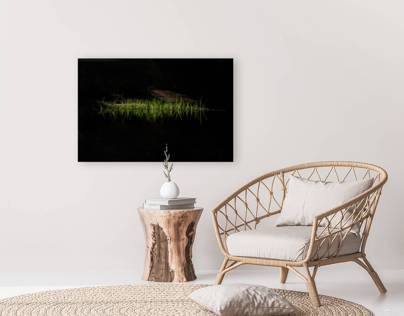 Grass along the rivers edge Reproduction