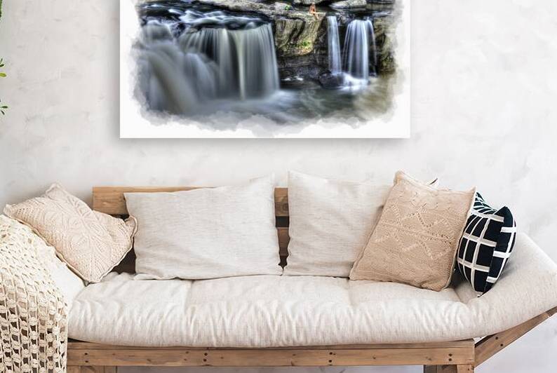 Girl on rock at falls by Daniel L Friend