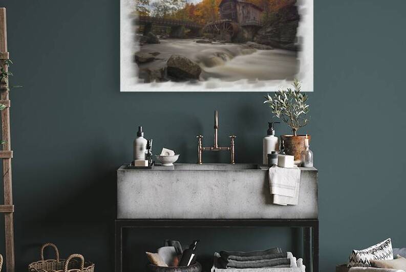 Fall picture of Grist Mill from across Glade Creek by Daniel L Friend