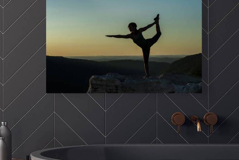 Rock climber yoga master by Daniel L Friend